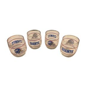 Set of 4,  1980s Vintage Tumbler New York Giants Football